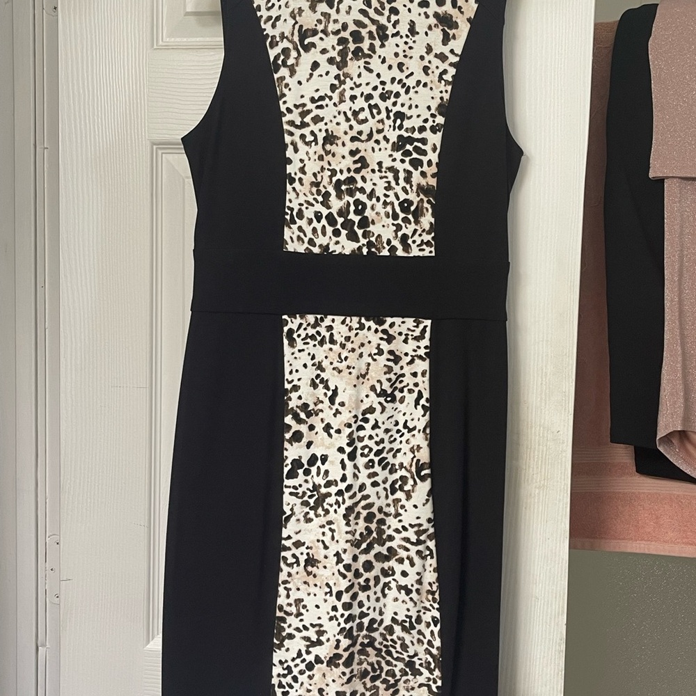 Black and White Sheath Midi Dress for Cocktail